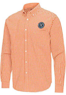 Antigua New York City FC Mens Orange Ellis Long Sleeve Dress Shirt