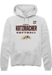 Kendall Kotzmacher Western Michigan Broncos Mens White NIL Stacked Box Player Hood