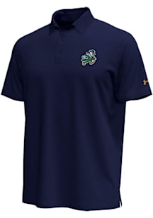 Under Armour Notre Dame Fighting Irish Mens Navy Blue Football Leprechaun Embroidered Short Sleeve..