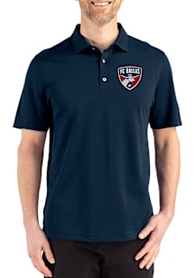 Cutter and Buck FC Dallas Mens Navy Blue Advantage Refresh Short Sleeve Polo