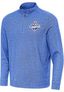 Antigua Los Angeles Dodgers Mens Blue 2025 World Series Champions Subtle Long Sleeve Qtr Zip Pullo..