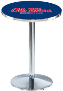 Ole Miss Rebels Chrome Round Base Pub Table