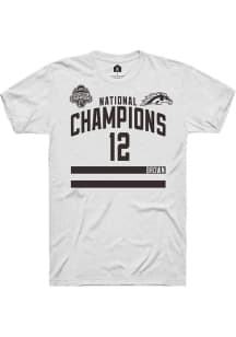 Connor Brown Rally Mens White Western Michigan Broncos NIL 2025 National Champions Shirzee Player..
