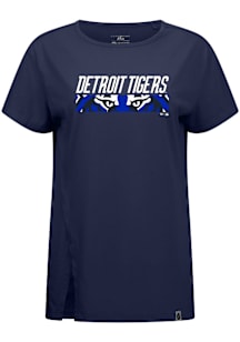 Levelwear Detroit Tigers Womens Navy Blue Influx City Connect Splash Short Sleeve T-Shirt