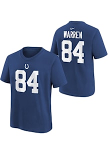 Tyler Warren Indianapolis Colts Youth Blue Nike NN Player Tee