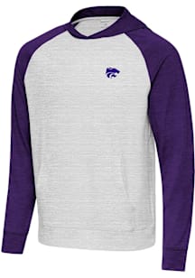 Antigua K-State Wildcats Mens Purple Urgent Colorblock Long Sleeve Lightweight Hoodie