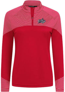 Levelwear  Womens Red Classic Stripes 25 MLB ASG Qtr Zip