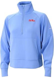 Columbia Ole Miss Rebels Womens Light Blue Heat Seal Wickham Hills Qtr Zip Pullover