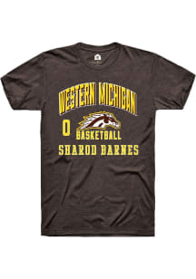 Sharod Barnes Rally Mens Brown Western Michigan Broncos NIL Arch Logo Player T Shirt