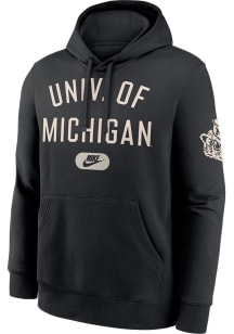 Mens Michigan Wolverines Black Nike Club Fleece Hooded Sweatshirt