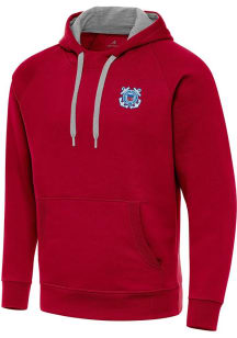 Antigua Coast Guard Mens Red Victory Long Sleeve Hoodie