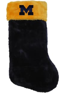 Michigan Wolverines Navy/Yellow Faux Fur Stocking