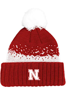 LogoFit Nebraska Cornhuskers  Speckle Cuff Pom Knit Mens Knit Hat