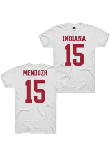 Fernando Mendoza Rally Mens White Indiana Hoosiers NIL Shirzees Player T Shirt