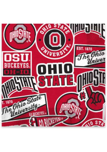Red Ohio State Buckeyes 6.5&quot; 25 pk Square Napkins