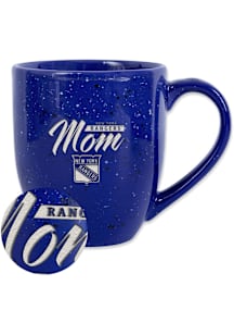 New York Rangers Mom 16oz Speckle Ceramic Mug - Blue