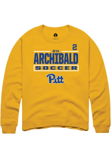 Mya Archibald Rally Mens Gold Pitt Panthers NIL Stacked Box Player Crew