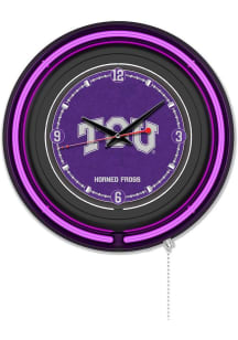 TCU Horned Frogs Double Neon Wall Clock