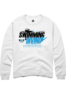 Mens Big Ten White Rally 2025 Womens Swimming &amp; Diving Championship Crew Sweatshirt