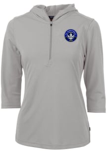 Cutter and Buck Montreal Impact Womens Grey Virtue Eco Pique Hooded Sweatshirt