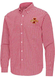 Antigua Iowa State Cyclones Mens Cardinal Ellis Long Sleeve Dress Shirt