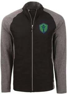 Cutter and Buck Seattle Sounders FC Mens Black Adapt Eco Big and Tall Light Weight Jacket