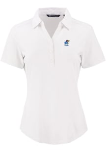 Cutter and Buck Kansas Jayhawks Womens White Alumni Forge Eco Polo Short Sleeve Polo Shirt