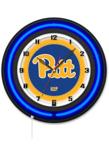 Black Pitt Panthers 19in Neon Wall Clock
