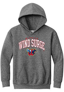 Summit Sportswear Wichita Wind Surge Youth Graphite Arch Mascot Long Sleeve Hoodie