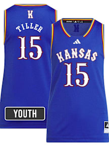 Bryson Tiller  Adidas Kansas Jayhawks Youth NIL Name And Number Blue Basketball Jersey