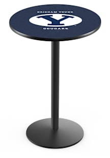 BYU Cougars Black Round Base Pub Table