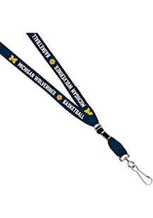 Jardine Michigan Wolverines 3/8 Basketball Sublimated w/Swivel Hook Lanyard - Navy Blue