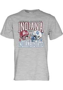 Blue 84 Indiana Hoosiers Grey Football vs Indiana State Sycamores Short Sleeve T Shirt