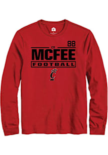Cd Mcfee Cincinnati Bearcats Red Football NIL Stacked Box Long Sleeve Player T Shirt
