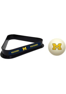 Black Michigan Wolverines Cue Ball &amp; Billiard Ball Rack