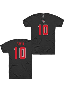 Julian Sayin Ohio State Buckeyes Black Football NIL Shirzee Short Sleeve Player T Shirt