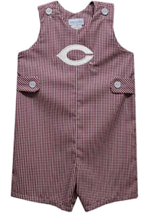 Vive La Fete University of Chicago Maroons Baby Maroon Gingham Overalls