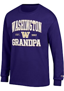 Champion Washington Huskies Purple Est. Date Grandpa Jersey Long Sleeve T Shirt