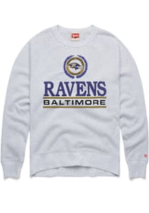 Homage Baltimore Ravens Mens Ash Crest Long Sleeve Fashion Sweatshirt