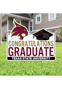 Texas State Bobcats Congratulations Graduate Yard Sign - White