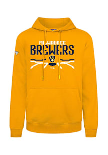 Levelwear Milwaukee Brewers Mens Gold Podium Arcade Long Sleeve Hoodie