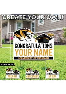 Missouri Tigers Personalized Congratulations Grad Yard Sign - White