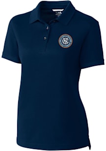 Cutter and Buck New York City FC Womens Navy Blue Advantage Short Sleeve Polo Shirt