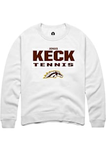 Jonas Keck Western Michigan Broncos Mens White NIL Stacked Box Player Crew
