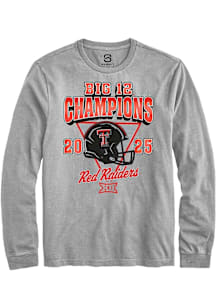 Summit Sportswear Texas Tech Red Raiders Grey 2025 Big 12 Football Champions Long Sleeve T Shirt