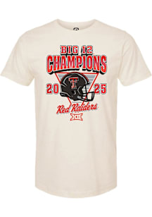 Summit Sportswear Texas Tech Red Raiders Ivory 2025 Big 12 Football Champions HELMET Short Sleeve..