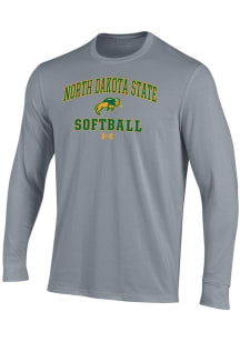 Under Armour North Dakota State Bison Grey Softball Performance Long Sleeve T Shirt