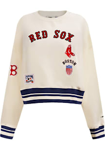 Pro Standard Boston Red Sox Womens White Retro Classic Crew Sweatshirt
