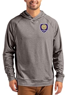 Cutter and Buck Orlando City SC Mens Black Adapt Knit Hood Long Sleeve Hoodie