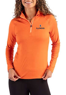 Cutter and Buck Illinois Fighting Illini Womens Orange Coastline Qtr Zip